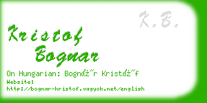kristof bognar business card